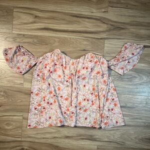 Chic Floral Off-Shoulder Blouse in Pink from Francesca’s